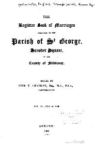 The Register Book of Marriages belonging to the Parish of St. George, Hanover Square in the County of Middlesex - Volume II - 1788 to 1809 - Frontispiece